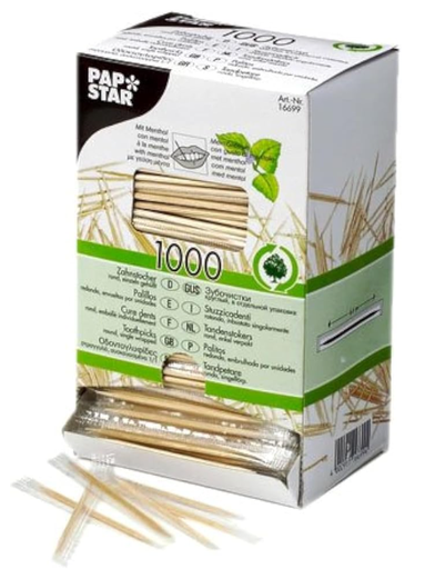 Toothpicks Wooden Mint Individually Wrapped