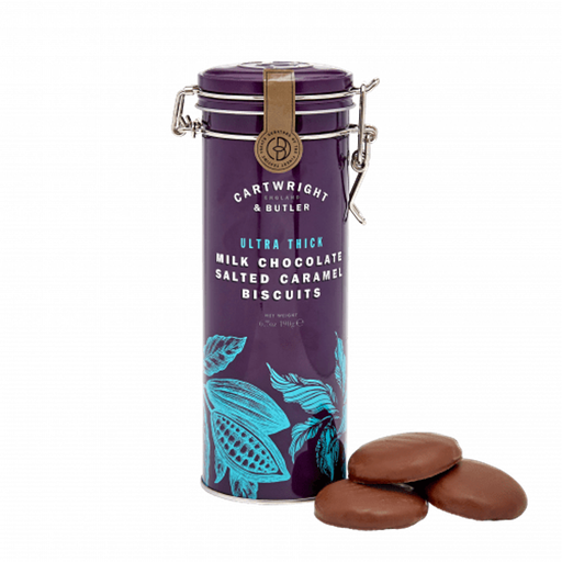 CARTWRIGHT & BUTLER Ultra Thick Milk Chocolate Salted Caramel Biscuits [tin]