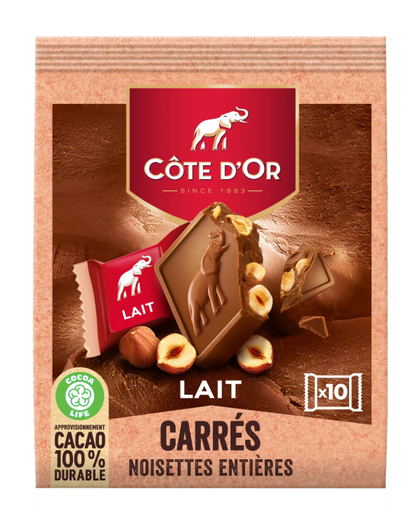 COTE D'OR Square Milk Chocolate & Whole Hazelnuts