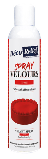 DECO RELIEF Velvet Flocking Spray Cake Red