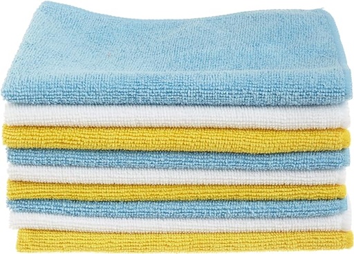 Microfibre Cloths 30.5cm x 40.6cm (Yellow Blue & White)