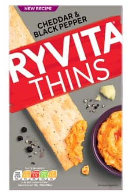 RYVITA Cheddar & Black Pepper Crunchy Rye Bread Thins