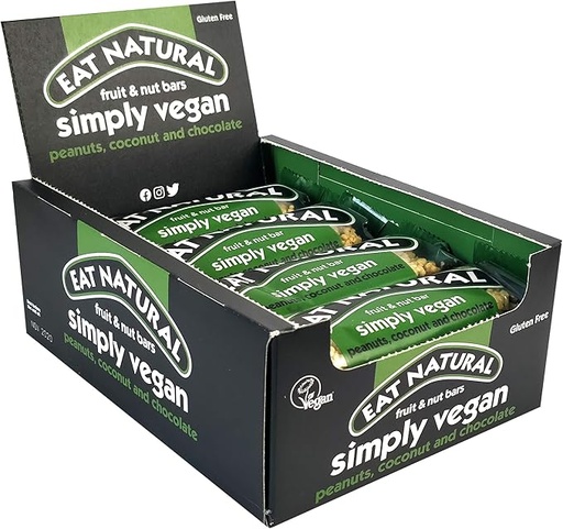 EAT NATURAL Simply Vegan Peanuts, Coconut & Chocolate