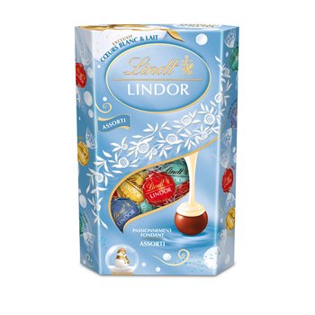 LINDT Lindor Milk Chocolate, White Chocolate and CoconutBalls