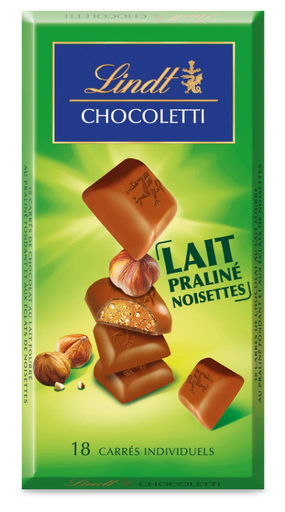 LINDT Milk Chocolate with Hazelnuts & Praline