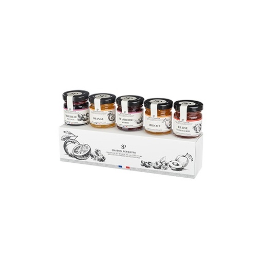MAISON PERROTTE Selection Jam Apricot Strawberry Raspberry Blueberry Orange