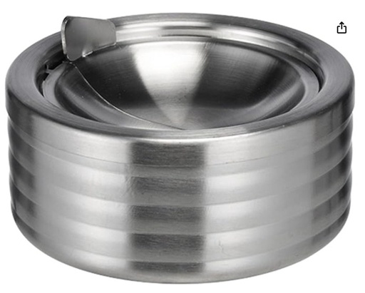Inox ashtray with opening lids