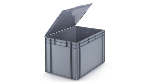 Storage Plastic Box Grey with Lid Incorporate 76L (60cmx40cmx40cm)