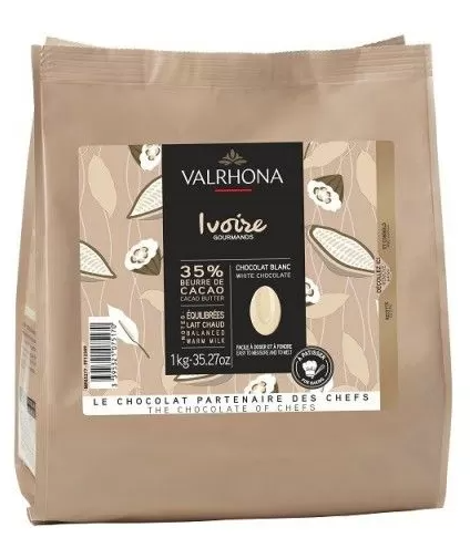 VALRHONA: Chocolate Pellets: Ivoire 35%