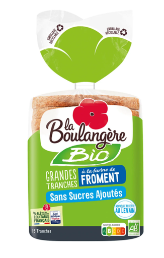 LA BOULANGERE White Bread Sliced Low Calories Organic