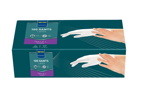 METRO CHEF Latex gloves Powdered Large / White [100]