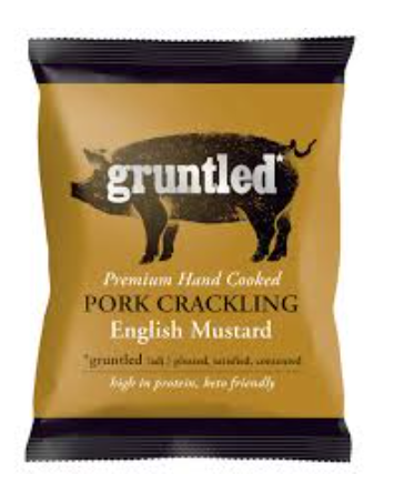 GRUNTLED Pork Cracklings English Mustard