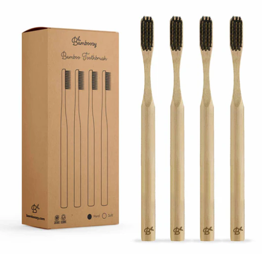 BAMBOOZY Toothbrush Bamboo Charcoal Soft or Medium