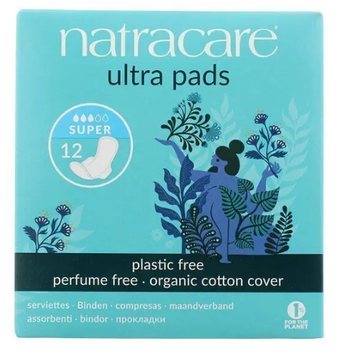 NATRACARE Super Pads Organic 3 drops With Wings