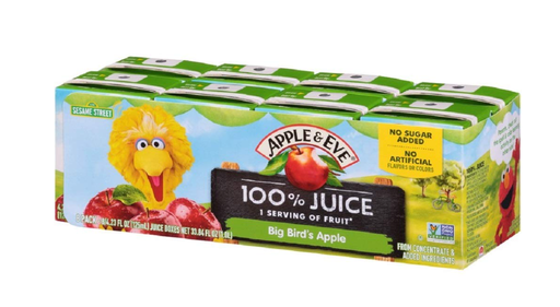 APPLE & EVE 100% Juice Sesame Street Juice Boxes Big Bird Apple