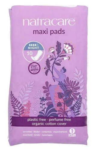 NATRACARE Pads Maxi Night Organic 4 drops Without Wings