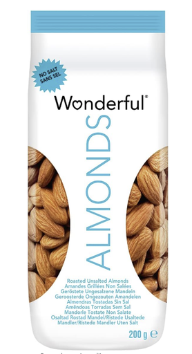 WONDERFUL Unsalted almonds
