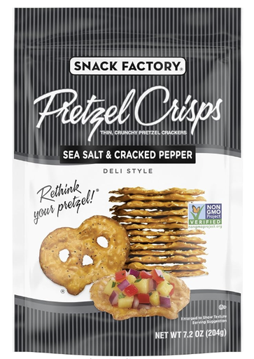 SNACK FACTORY Pretzel Crisp Sea salt & Cracked pepper