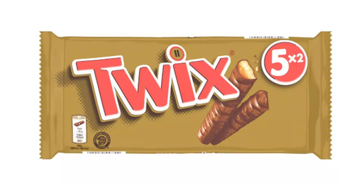 TWIX Chocolate bar with caramel covered biscuit [5x2bars]
