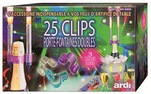 Clips for Sparkling Fountains for Bottles or Cakes