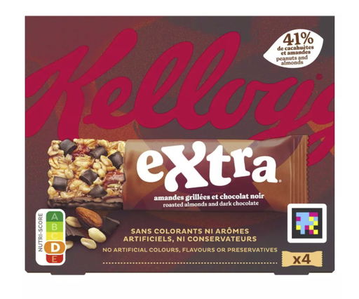 KELLOG'S Extra cereal bar - roasted almond & dark chocolate [4bars]